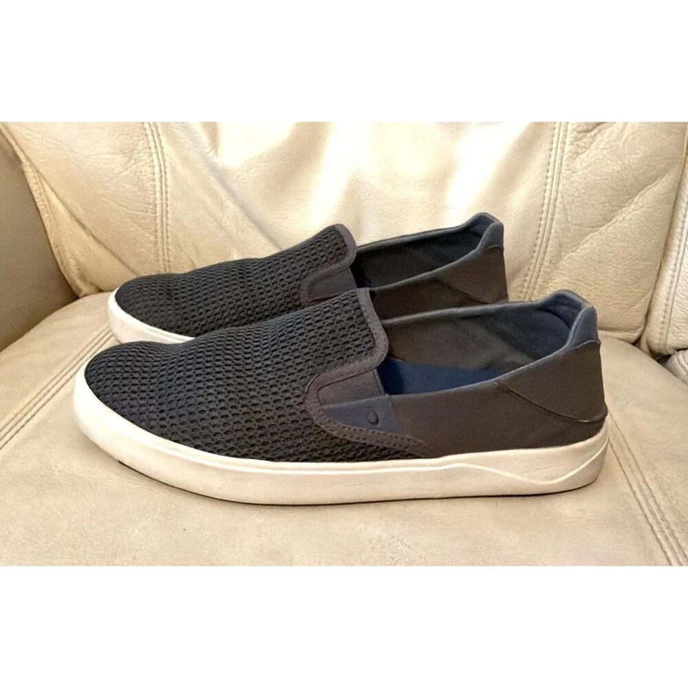Olukai Lae'Ahi Slip On Sneakers Loafers Men’s Size US 10 M Grey Mesh